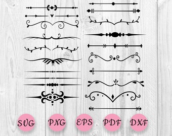 20 Dividers Bundle Svg, Text Dividers Svg, Flourish Svg, Divider Clipart Svg, Wedding Decor Svg, Swirls Svg, Borders Svg, Flourish Swirl Svg