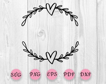 Download Heart Wreath Svg Etsy