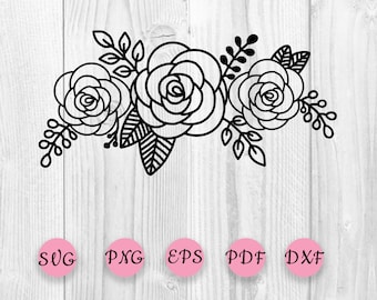 Rose SVG, SVG Files for Cricut, Flower clipart, Flowers SVG