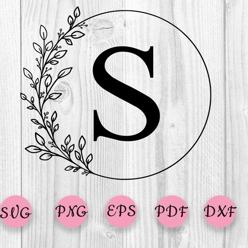 Personalized Frame Svg Letter Frame Svg Wreath SVG Leafy Etsy