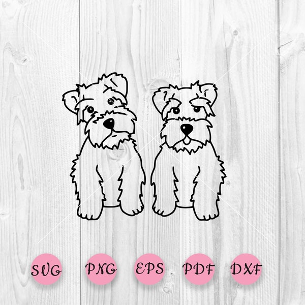 Miniature Schnauzer SVG, Schnauzer svg, Puppy svg, Dog lovers SVG, Little dog svg, Silhouette, Cricut, Printable