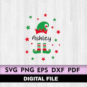 Elf svg, Christmas svg, Elf monogram svg, Custom Elf SVG, Elf christmas svg,Elf Hat and Feet, Cutting File, Silhouette
