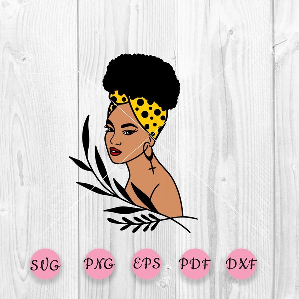 Afro woman SVG, Afro girl, Afro lady, Afro Diva, Black Girl Magic, Black woman, Curly Hair, PNG file, Printable file, SVG file, Cuting file