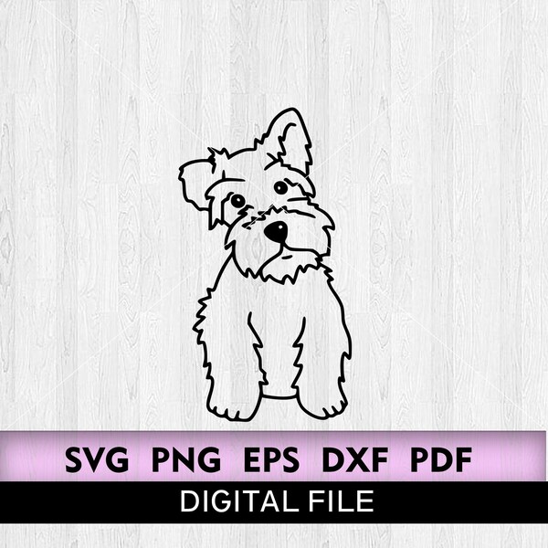 Miniature Schnauzer SVG, Schnauzer svg, Puppy svg, Dog lovers SVG, Little dog svg, Silhouette, Cricut, Printable