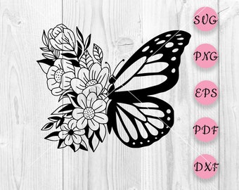 Free Free 220 Cricut Half Butterfly Half Flower Svg SVG PNG EPS DXF File