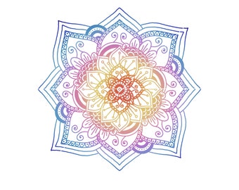 Download Rainbow Mandala Etsy