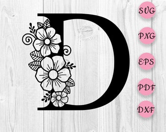 Download Botanical Letter D Etsy
