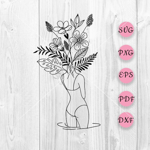 Download Flowers Svg Floral Woman Svg Woman With Flower Head Svg Etsy