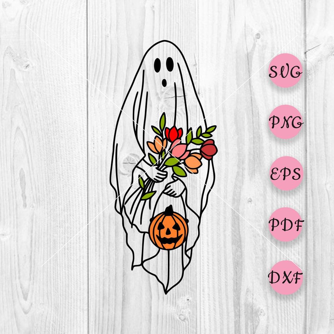 Floral Ghost Svg, Ghost SVG, Ghost Svg, Ghosts Svg, Ghost Silhouette