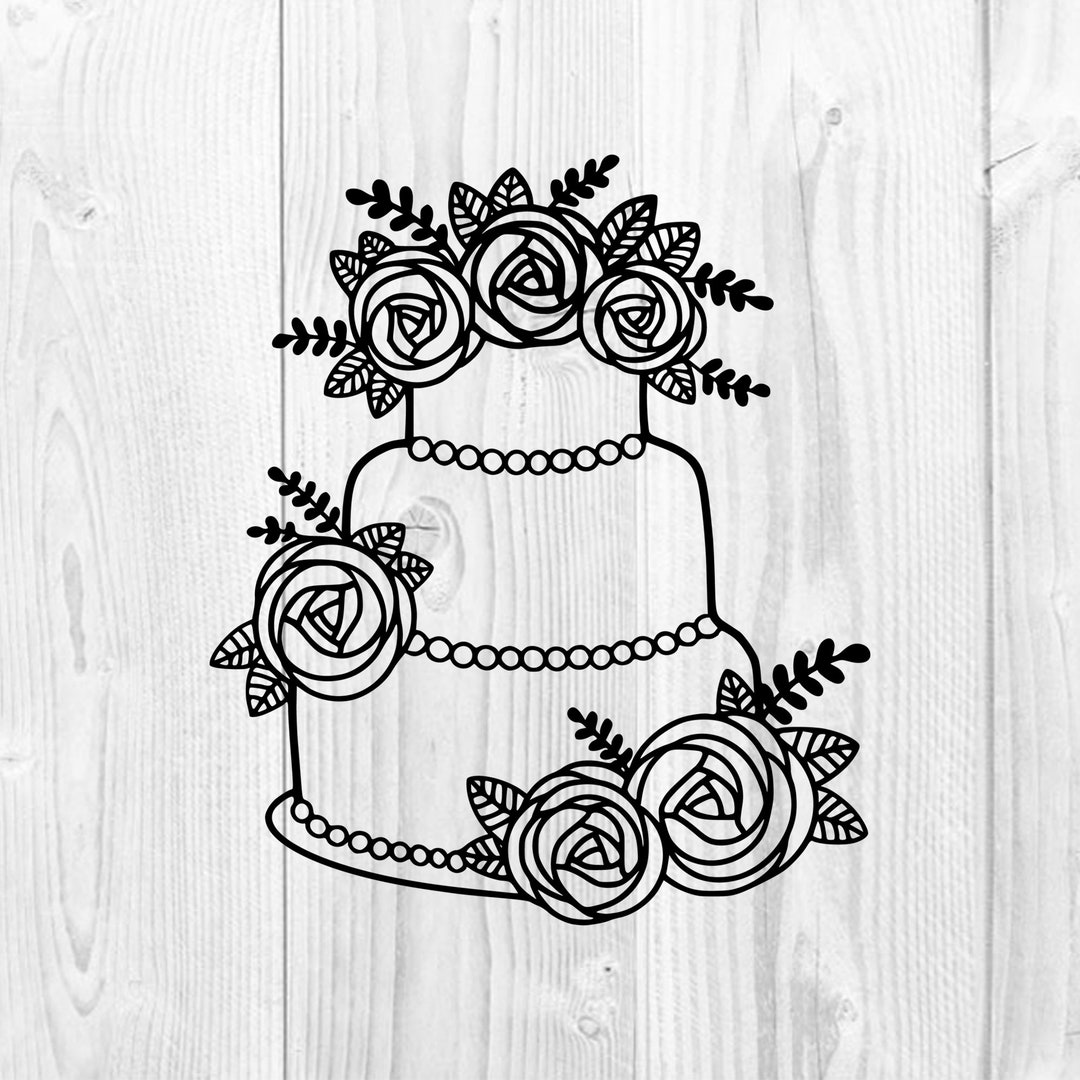 Wedding Cake SVG Wedding Svg Wedding Cake Cut File Wedding Etsy