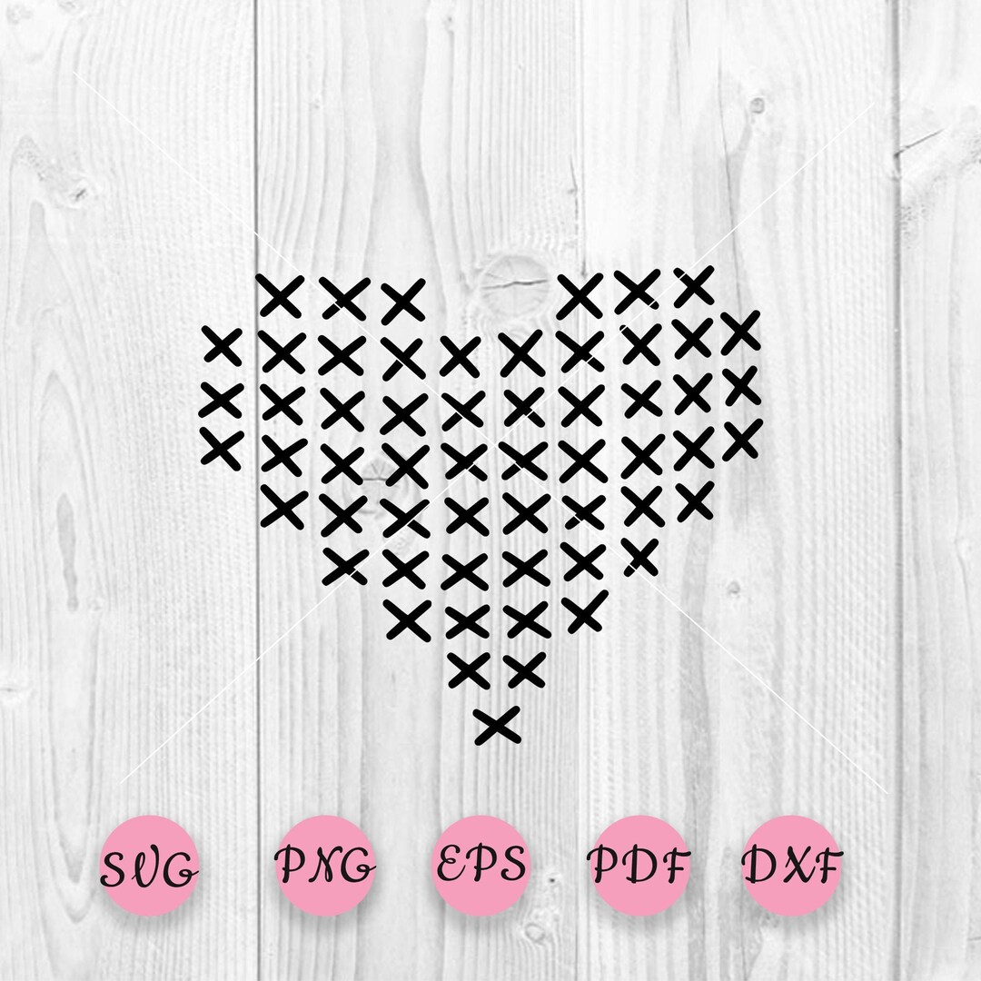 X Herz svg totes Herz SVG Kreuz Herz SVG Herz gekreuzt svg Etsy