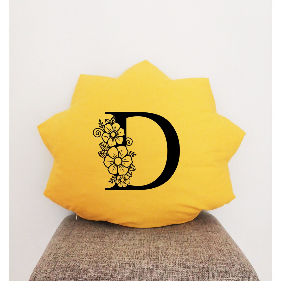 Initial Sun Pillow Handmade Pillow Cover Custom Pillow Kids Etsy