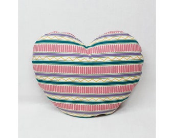 Heart Pillow, Handmade pillow cover, Colorful Heart Pillow, Gift for lovers, Heart Decorative pillow, Valentine's day gift