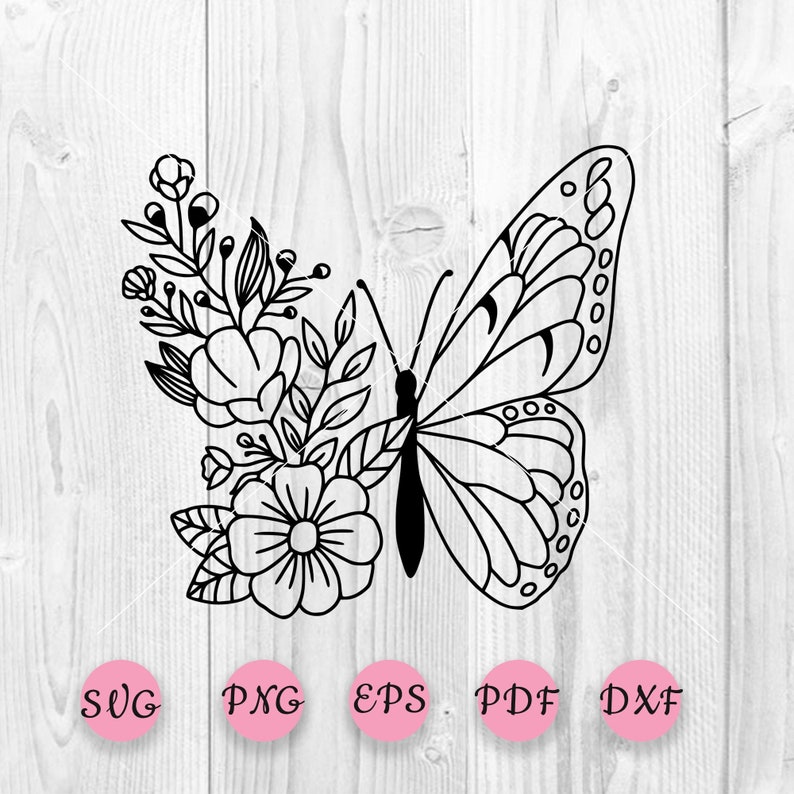 Floral Butterfly Svg Cutting File Cricut Silhouette Butterfly Flower Svg Butterfly Svg Floral Butterfly Svg Butterfly Svg File Digital Art Collectibles Vermontorganics Com