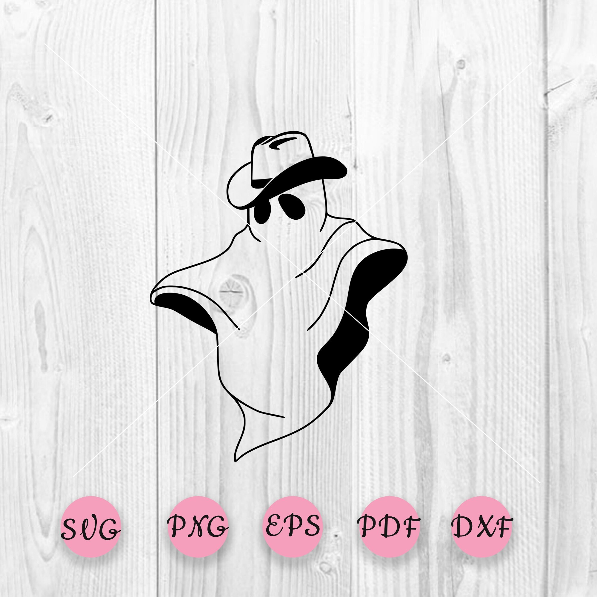 Cowboy svg Cowboy hat svg Ghost svg Scary Ghost Silhouette | Etsy