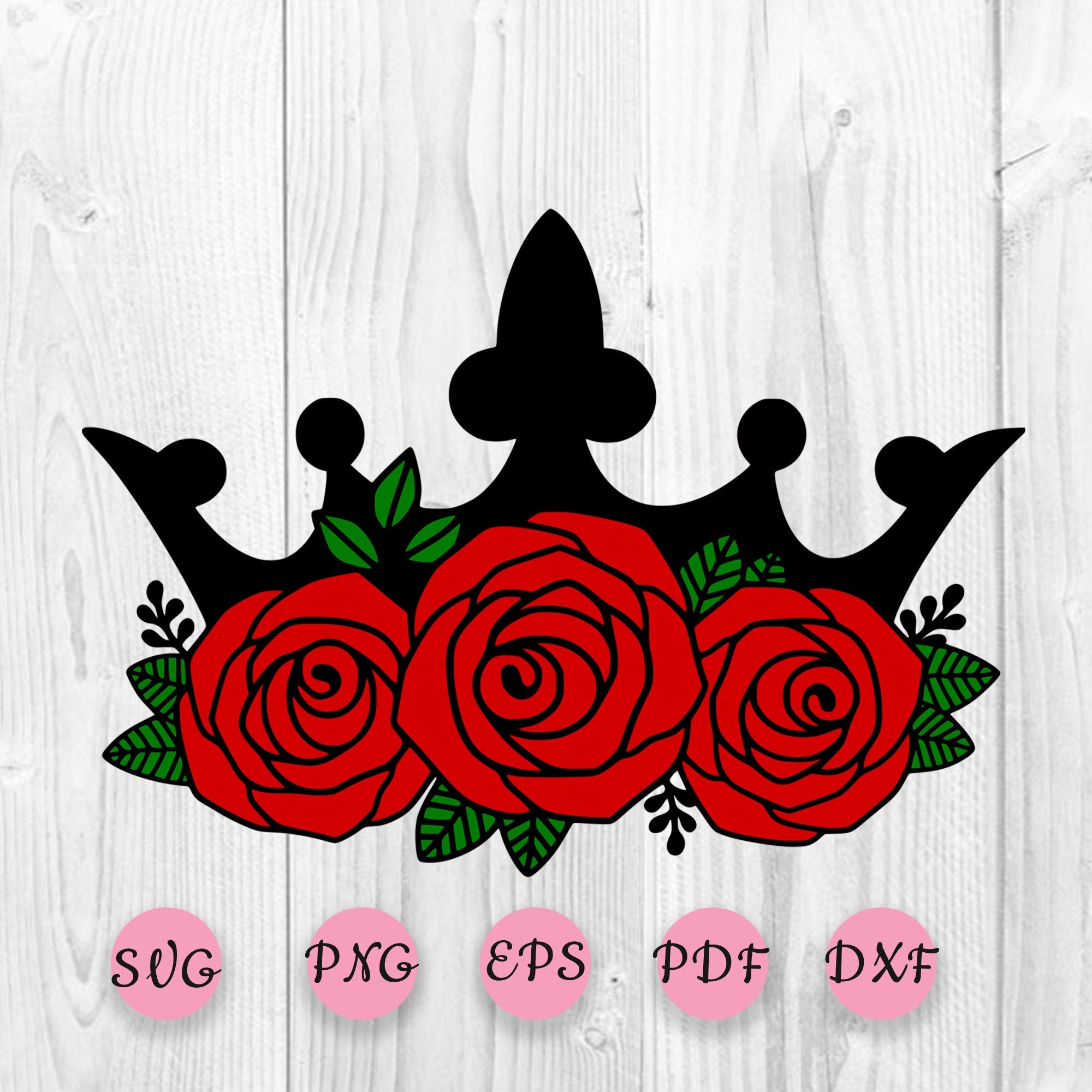 Flower Crown SVG Roses Crown Svg Roses Flower SVG Flower Etsy UK