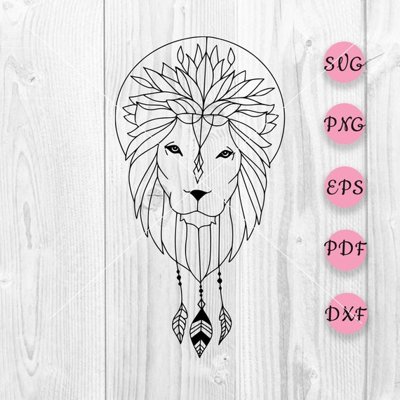 Download Lion Svglion King Svg Clipartlion Flower Svglion Face Etsy