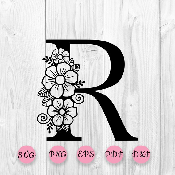 Download Flower Letter Svg Botanical Letter R Svg One Letter R Svg Etsy