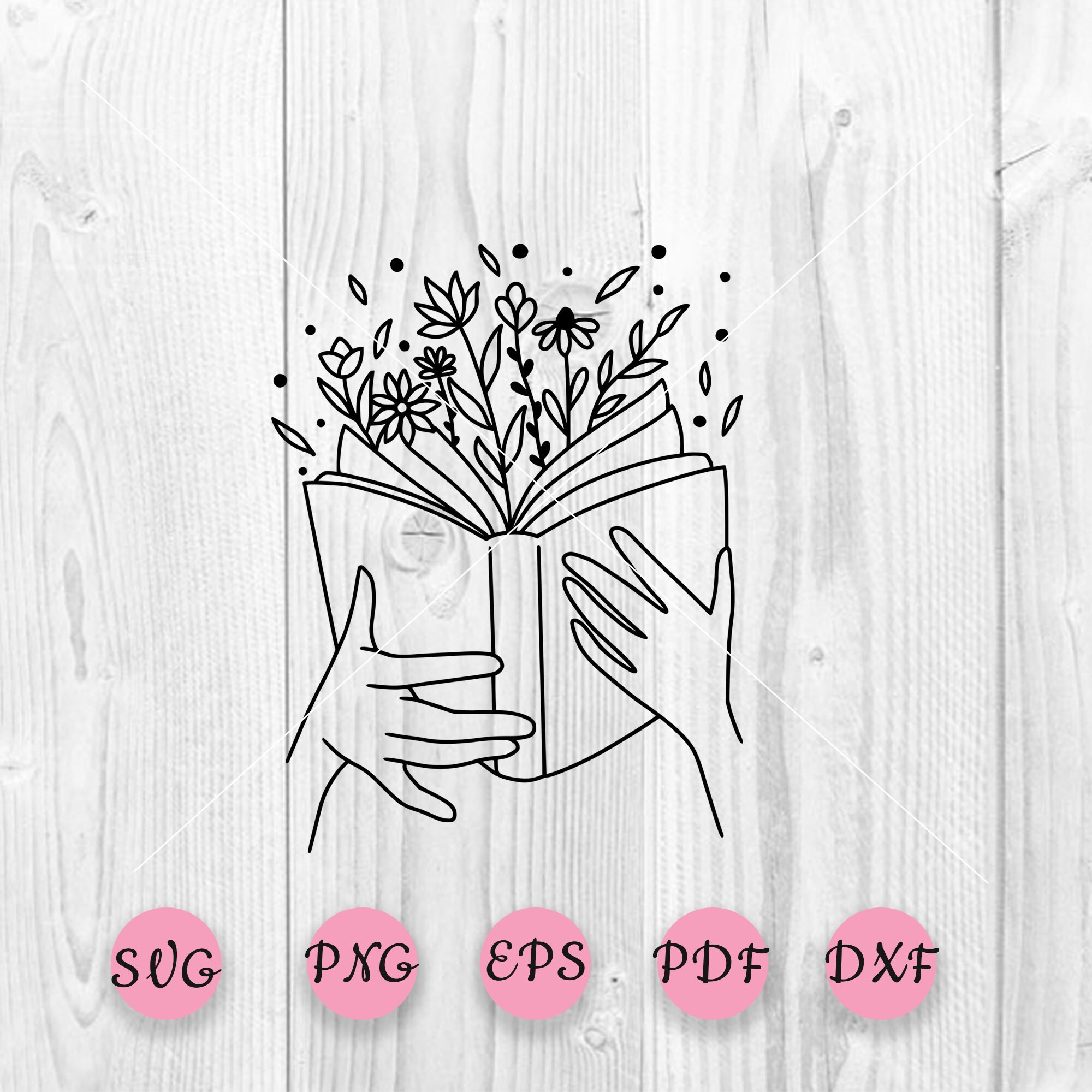 Reader Bookish svg jpg Book lover svg Floral book art svg png Skeleton
