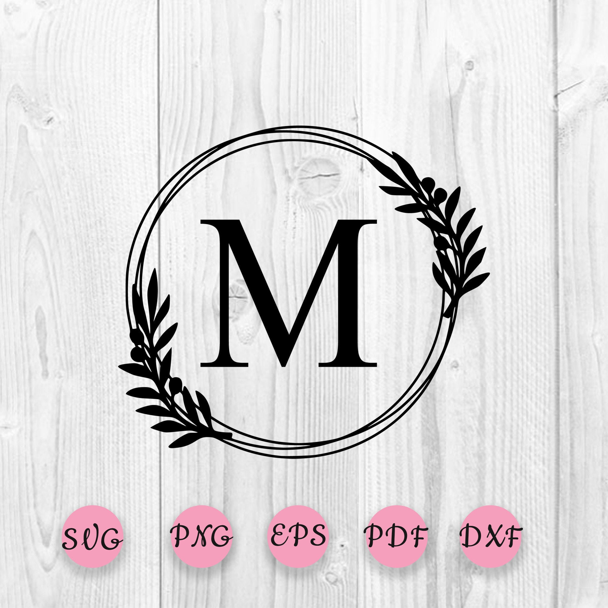 Floral Monogram Frame svg, Leaf Monogram Frame (1006450)