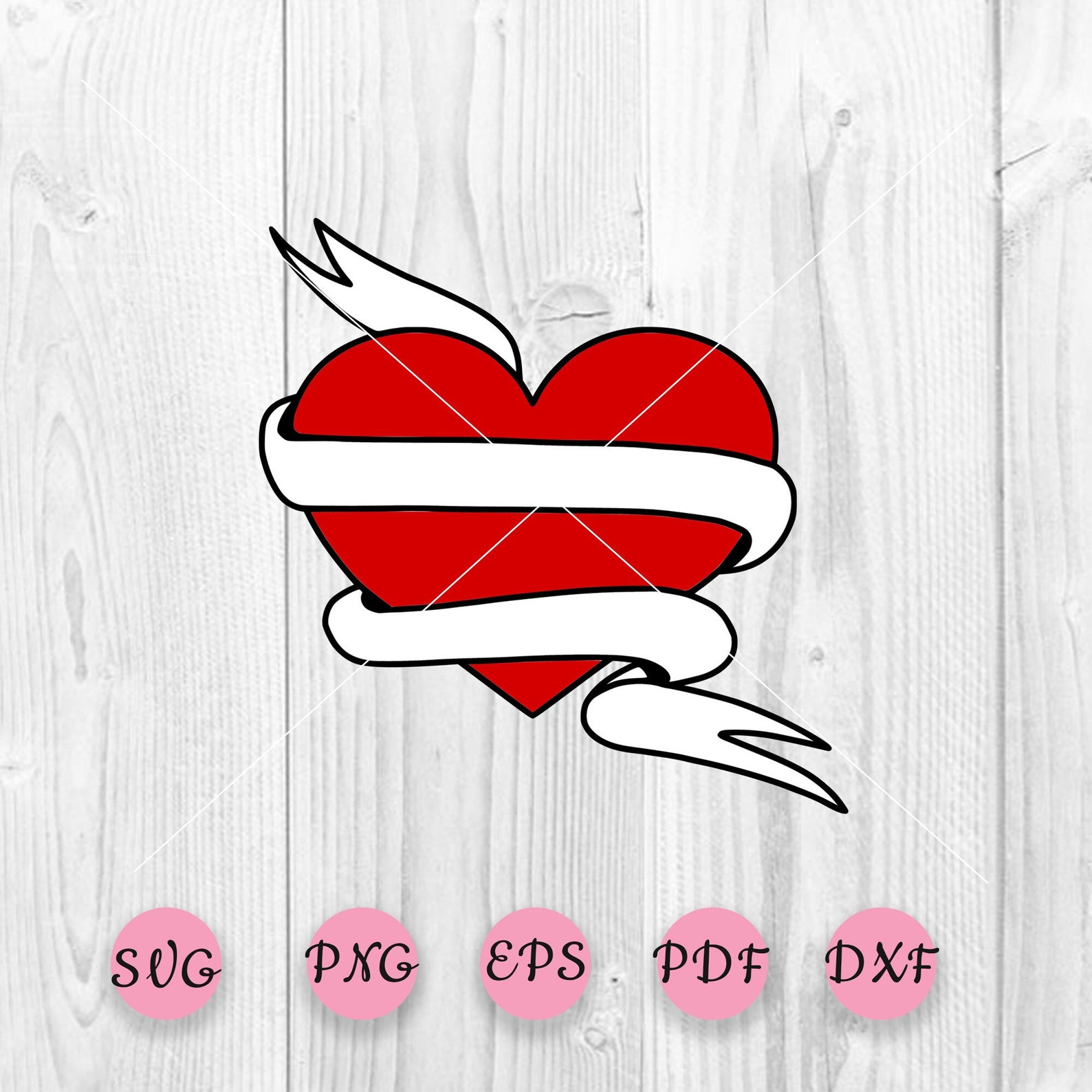 Heart Ribbon Svg Two Ribbons Heart Svg Heart Ribbon Svg Etsy