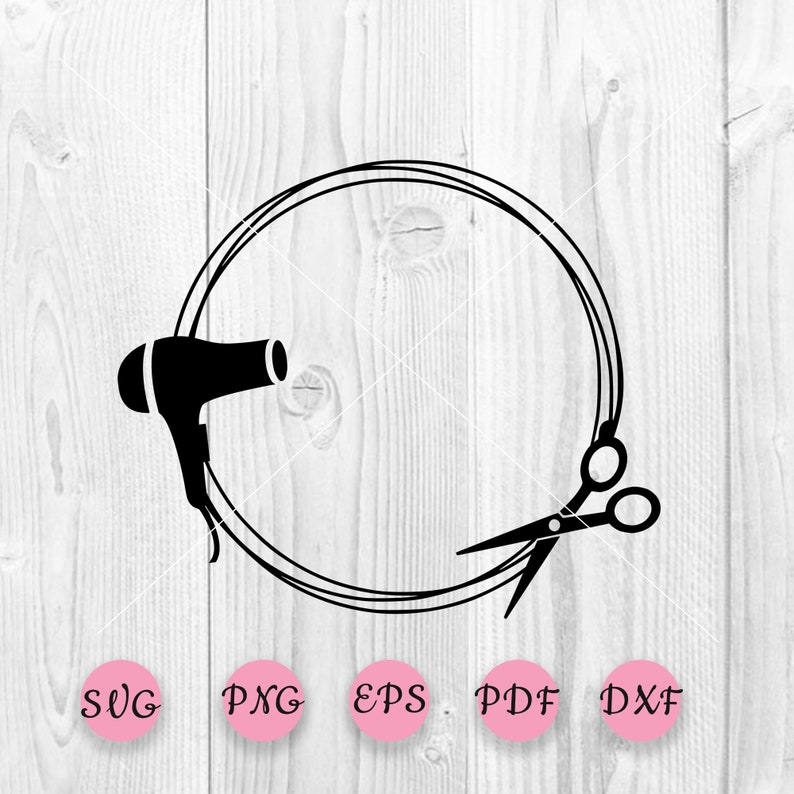 Download Scissors SVG Hair Dryer Frame svg Scissors monogram | Etsy