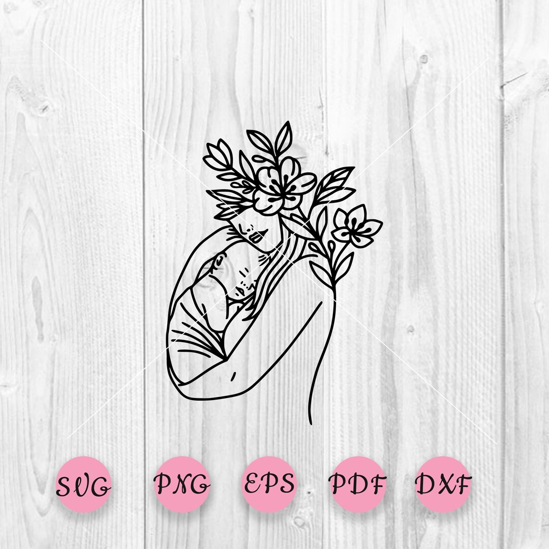 Mom and Baby Svg, Mom Svg, Mother Svg, Baby Silhouette, Files for
