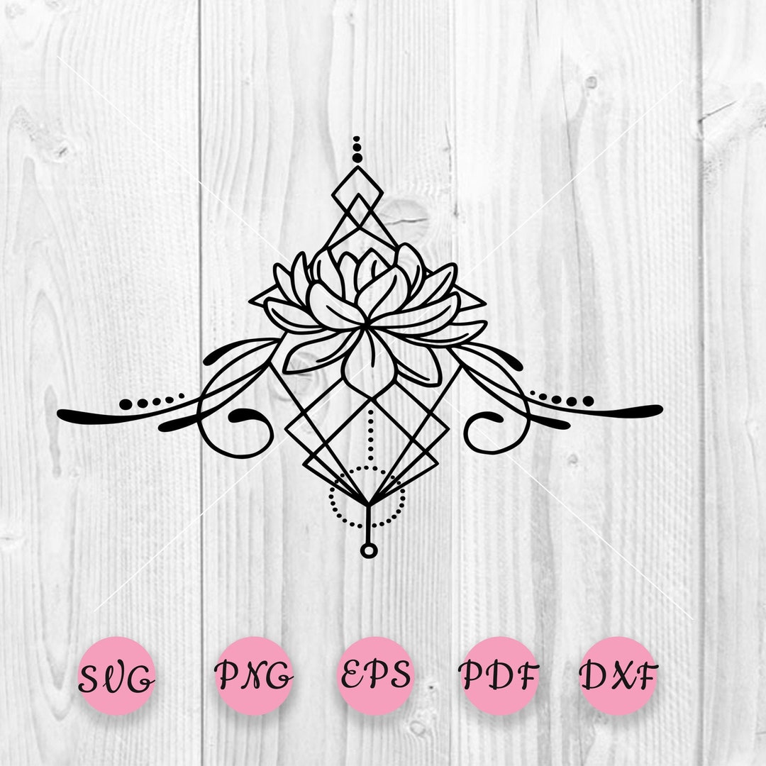 Lotus Svg Cut File, Lotus Mandala Svg, Lotus Flower Clip Art