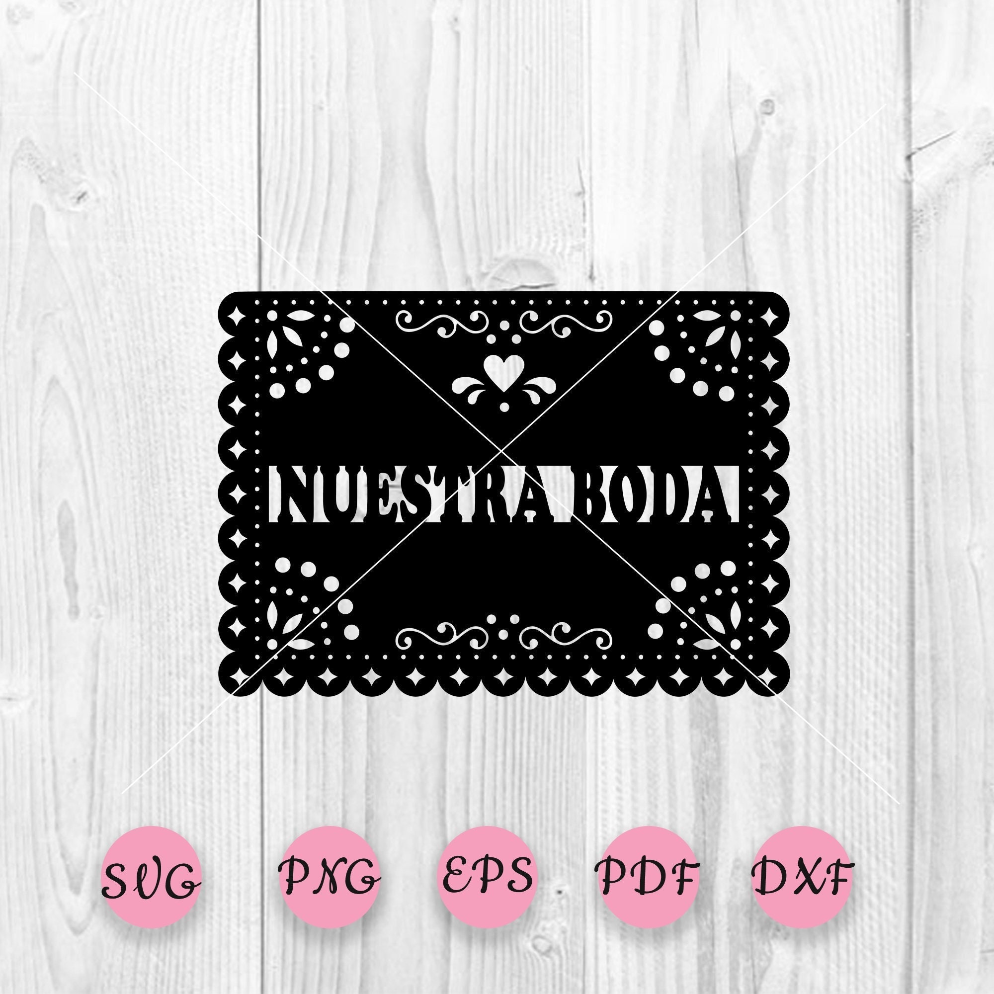 Nuestra Boda Svg Wedding Papel Picado Svg Digital File - Etsy Australia