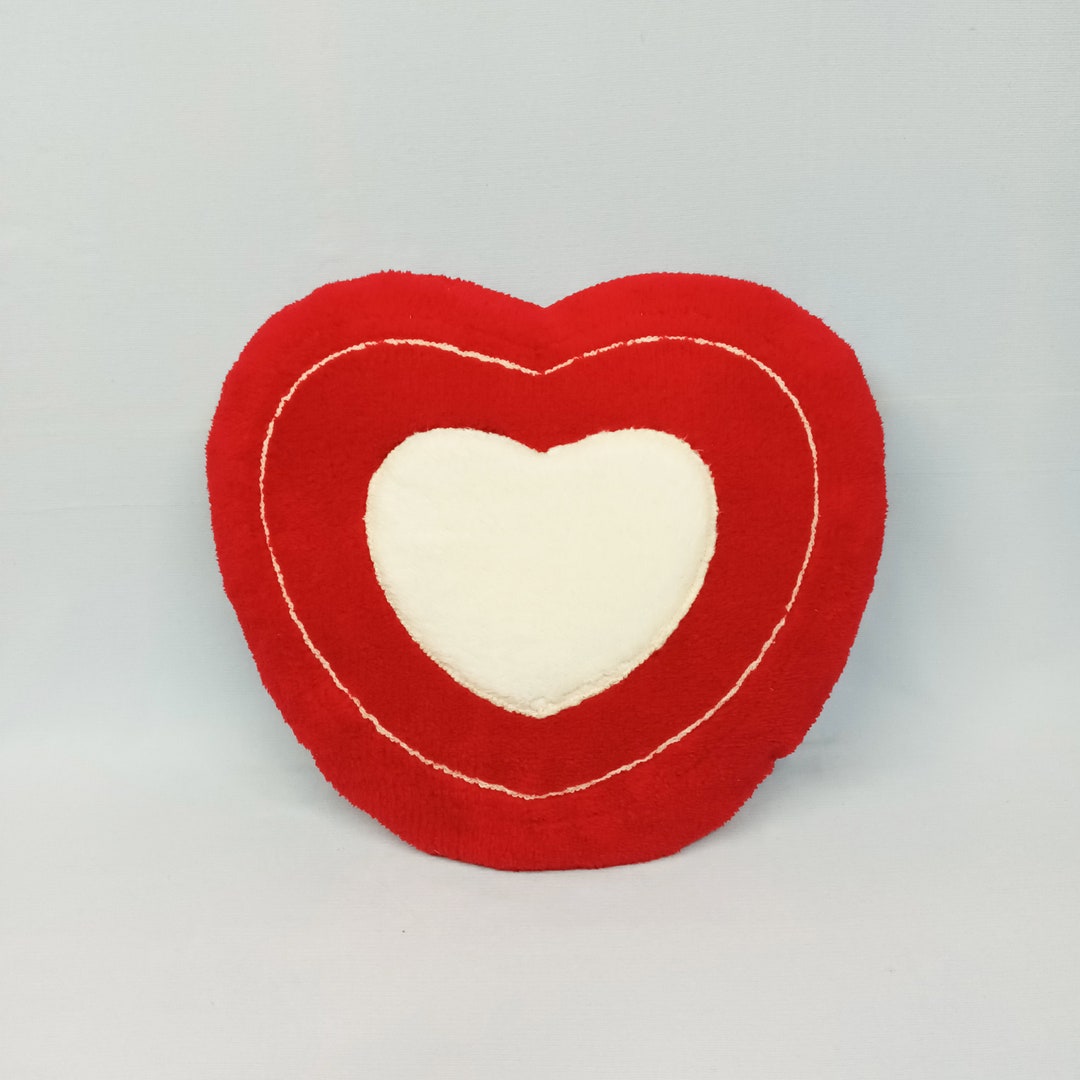 Fluffy Pillow Cover, Two Side Fluffy Heart Pillow, Plush Cushion