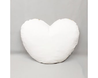Heart Pillow, Handmade pillow cover, White Heart Pillow, Gift for lovers, Heart Decorative pillow, Valentine's day gift