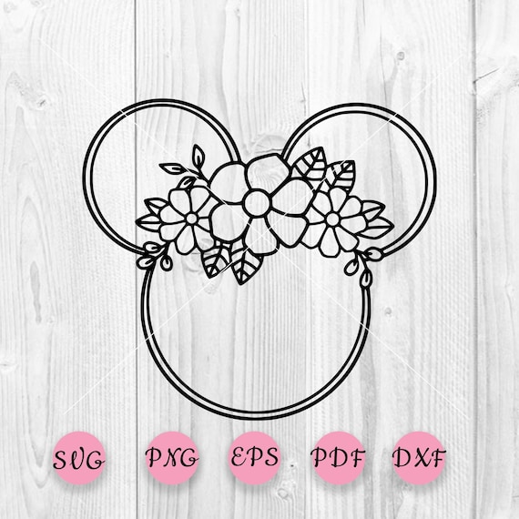 Disney Minnie Mouse Mickey Ears Flower crown wall decor wreath