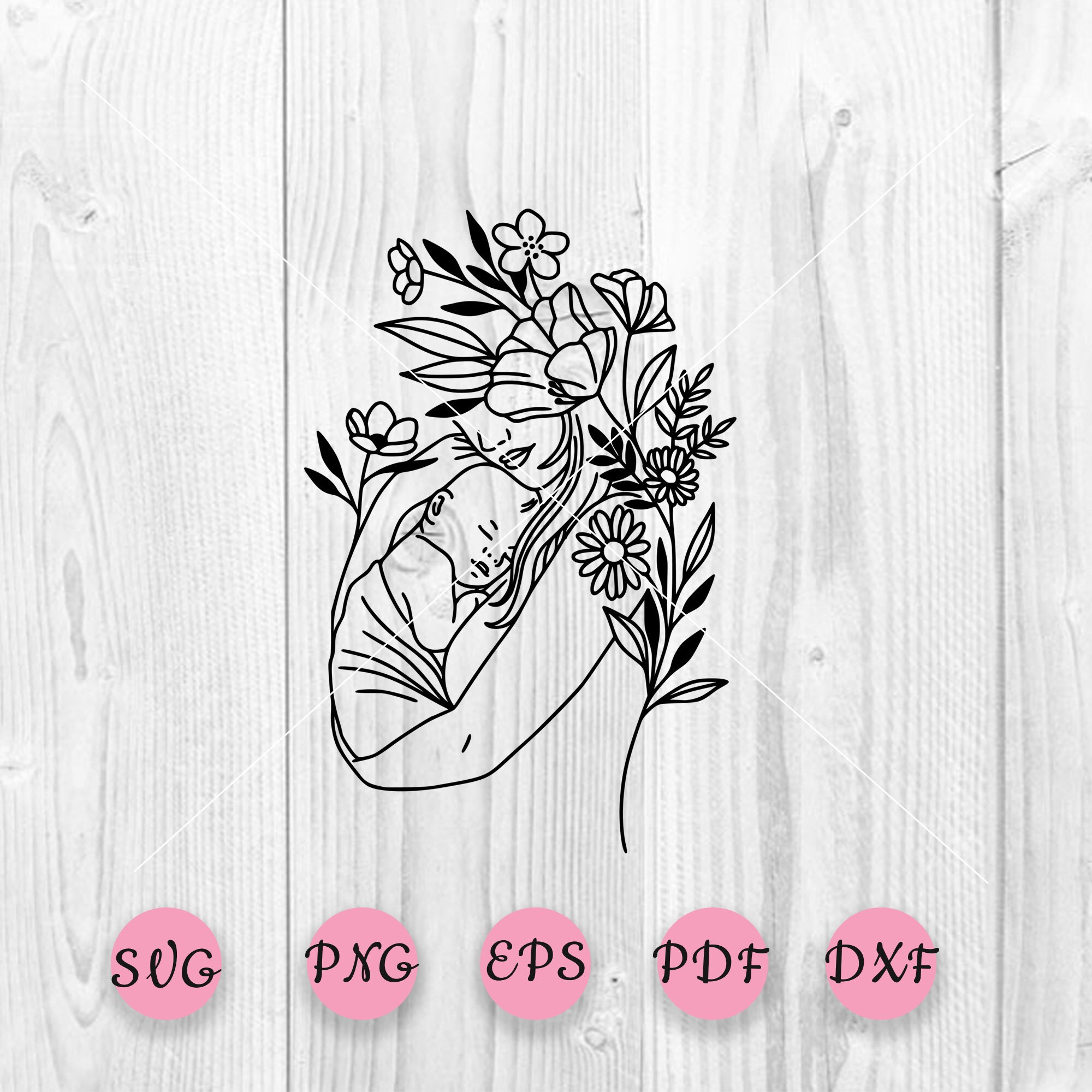 Mom and Baby Svg Mom Svg Mother Svg Baby Silhouette Files - Etsy