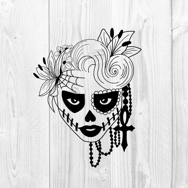 Download Sugar Skull Lady svg Sugar Skull cut file Sugar Skull clip ...