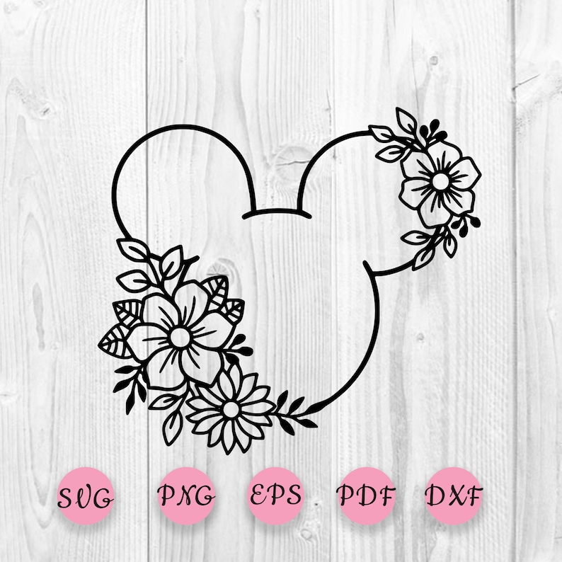 Download Disney Mickey floral svg Disney wreath svg Minnie mouse ...