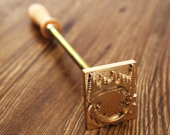 Custom Wood Branding Iron for wood, food, leather with Wooden Handle/ Gift for woodworking man and leather workers