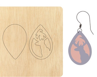 Christmas reindeer earrings cutting die,Custom Size Leather Cutting Die, deer earring pendent cutter, cutting machine cuts CD083