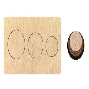 Orecchino ovale impilato fustellatura, orecchino a goccia a triplo strato fustellato in legno Stampi accessori per pelle, feltro, artigianato in pelle