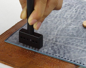 2 prongs,4 prongs, 6 prongs Round Holes Leather Stitching Prong Punch / Leather Edge Chisel Rounded Holes/ Leather Craft Tool