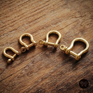 Natural Brass, Shackle w/ Screw Pin, Solid Brass, Leathercraft Hardware