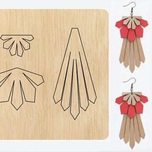 Pendientes de borlas apiladas de cuero troquelado, pendientes de flecos personalizados troquelados de madera, accesorios de molde para cuero, fieltro, artesanías de cuero CD235