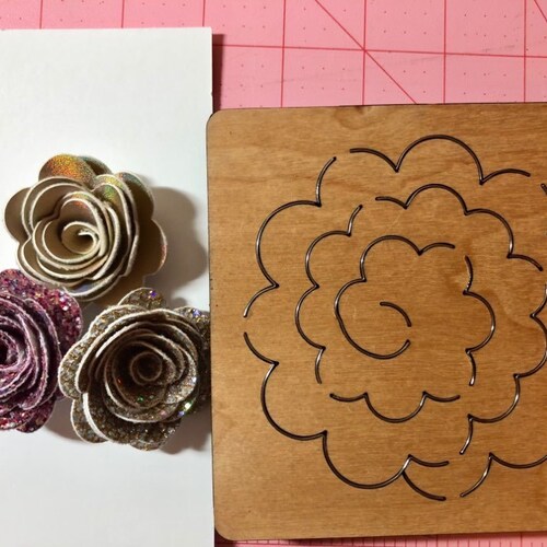 Rolled Flower Leather Cutter Die Diy Rose Wood Die Cut Mold Etsy