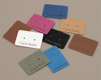 100 cartes de présentation de boucles d'oreilles, cartes de présentation de bijoux gravées personnalisées, porte-cartes de boucles d'oreilles, cartes de boucles d'oreilles