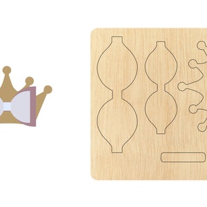 Queen Crown Hair Bow cutting dies, conejo madera troquelado Molde accesorios para cuero, papel, fieltro, artesanías de cuero, Sizzix Big Shot Compatible