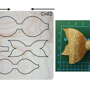 Drie gelaagde boog matrijs Haar Boog snijden matrijzen, hout matrijs gesneden Mold accessoires voor leer, papier, vilt, lederen ambachten, Sizzix Big Shot Compatibel