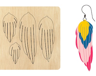 Pendiente de plumas apiladas Troquel de corte de cuero, troquel de corte de cuero de tamaño personalizado, troqueladora de metal con regla de acero, molde troquelado de cuero, máquina de corte