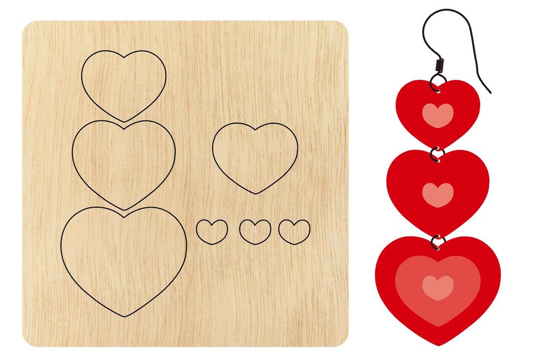 Heart Stacked Earrings Cutting Die,custom Size Leather Waterdrop ...