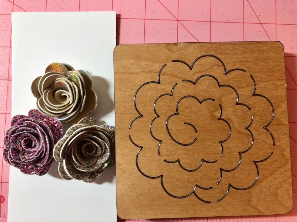 Rose paper flower Scrapbooking Die Cut DIY handmade Wooden Diecutting