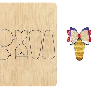 Bow Hair Clip cutting die,Custom Size Leather Cutting Die, leaf earring pendent cutter, cutting machine cuts,Scallop bow clip die cut