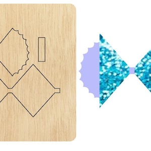 Fustella per fiocco per capelli a foglia smerlata, fustella per fiocco pinchie per pelle, fustella per fiocco pinchie a foglia a doppio strato, compatibile con Sizzix Big Shot